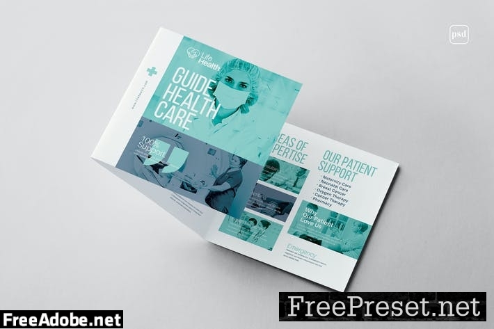 Modern Medical Square Trifold Brochure T5VLXDQ