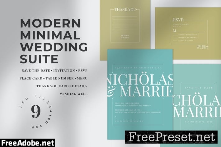 Modern Minimal Wedding Suite 4JDFPRD