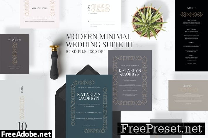 Modern Minimal Wedding Suite III D3KBUYG