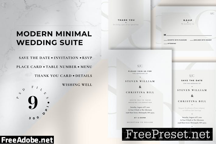 Modern Minimal Wedding Suite ZR6G9EG