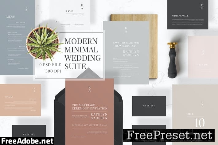 Modern Minimal Wedding Suite MCFHKVV