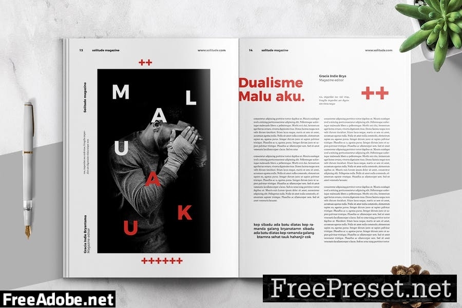 Modern Swiss Style Magazine Template Q54M46C