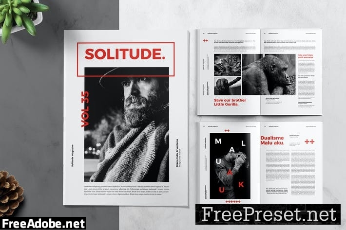 Modern Swiss Style Magazine Template Q54M46C