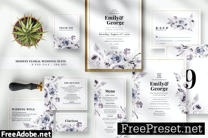 Modest Floral Wedding Suite EZ 4V37VWP