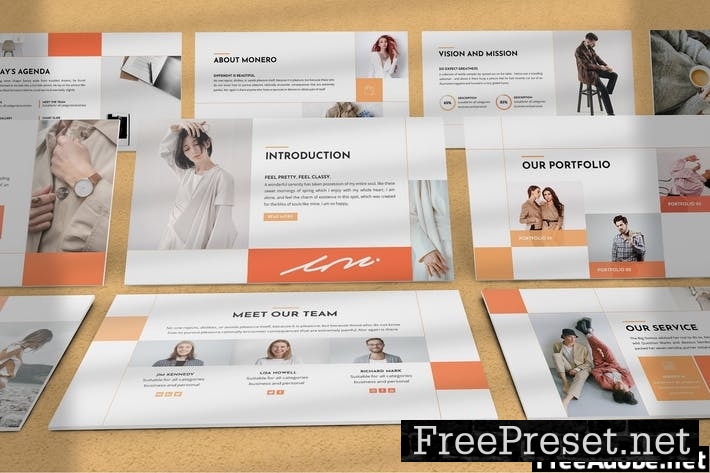 Monero - Fashion Powerpoint Template FU2M29W