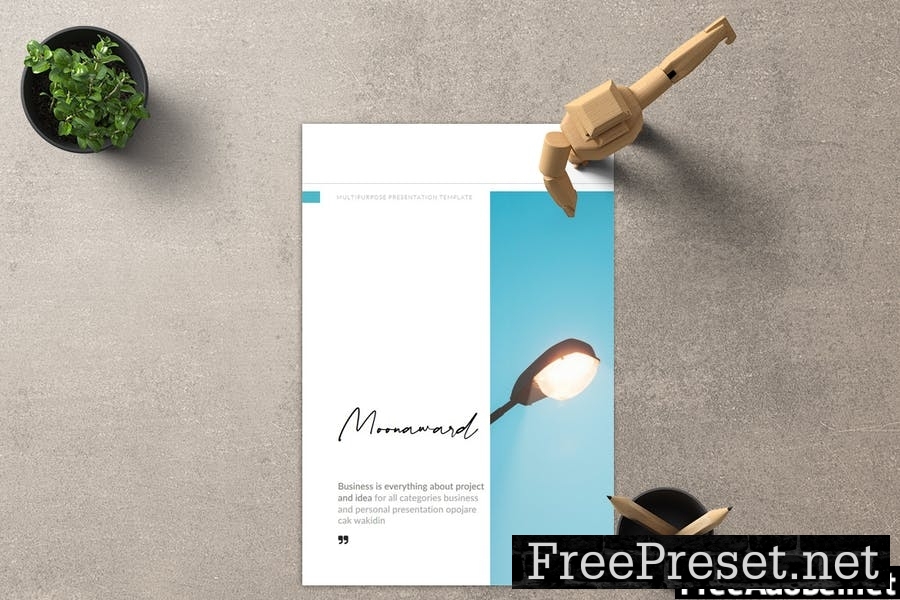 Moonaward - A4 Powerpoint Template U8PE93P