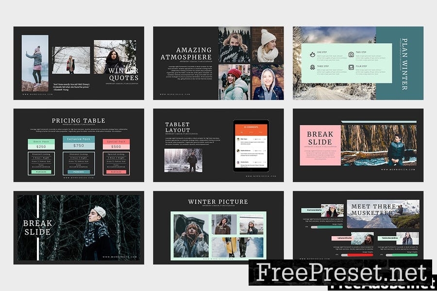 Morbidezza : Winter Google Slides Template C5XYNB