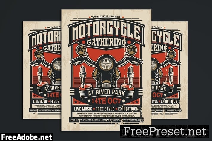 Motorcycle Club Event Flyer XUPDVDR