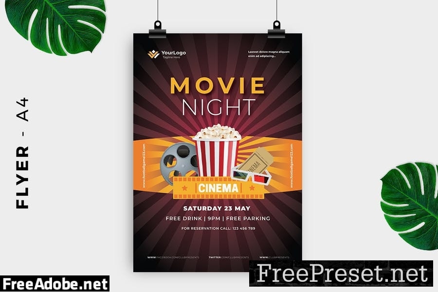 Movie Night Event Flyer Design