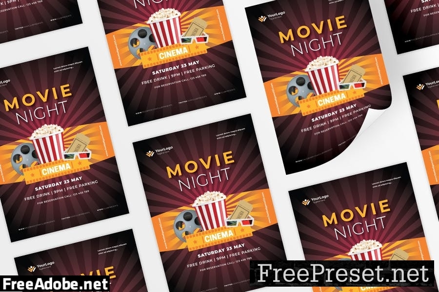 Movie Night Event Flyer Design