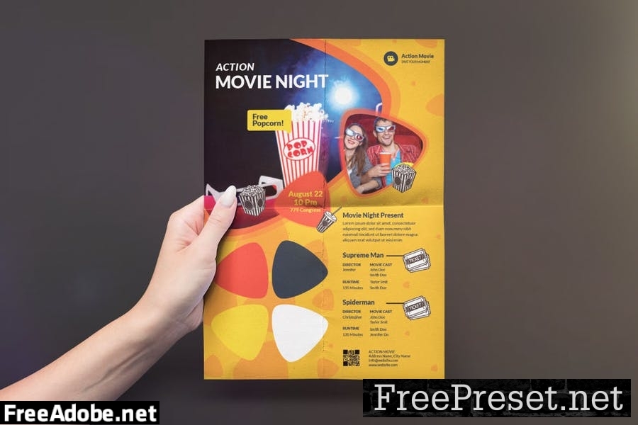 Movie Night Event Flyer Design HQW69RK