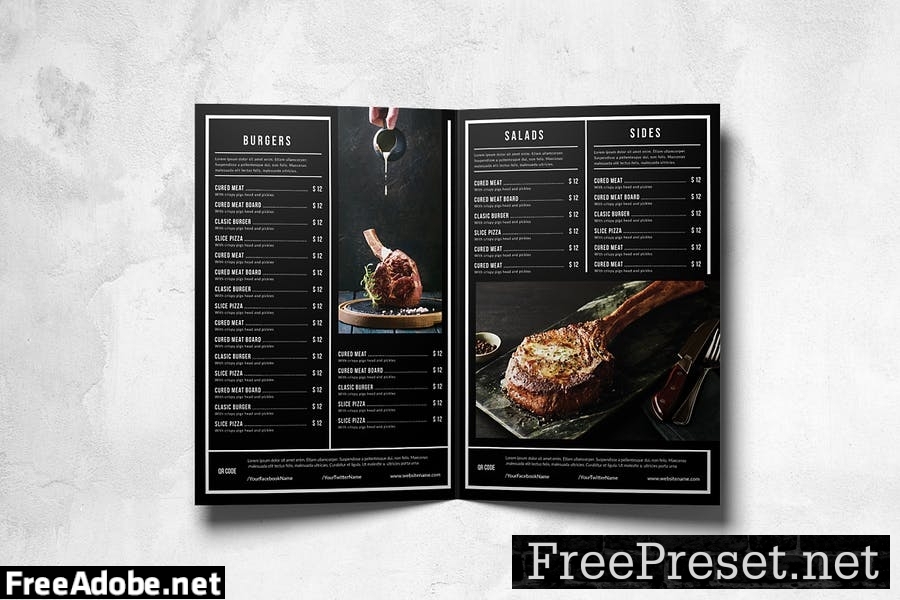 Multipurpose Food Menu Design A4 & US Letter 8LMGX2J