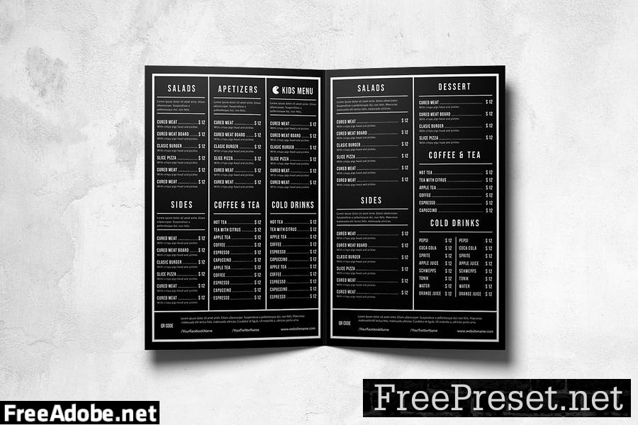 Multipurpose Food Menu Design A4 & US Letter 8LMGX2J