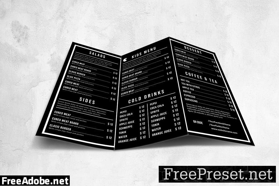 Multipurpose Food Menu Design A4 & US Letter VMRL6U4