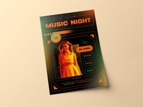 Music Night Party Flyer JQ329ZM