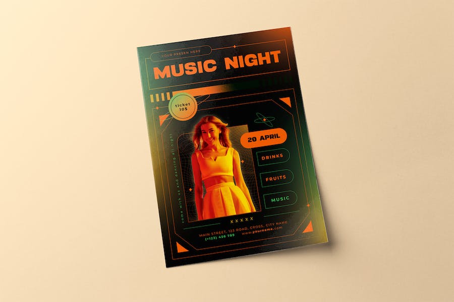 Music Night Party Flyer JQ329ZM