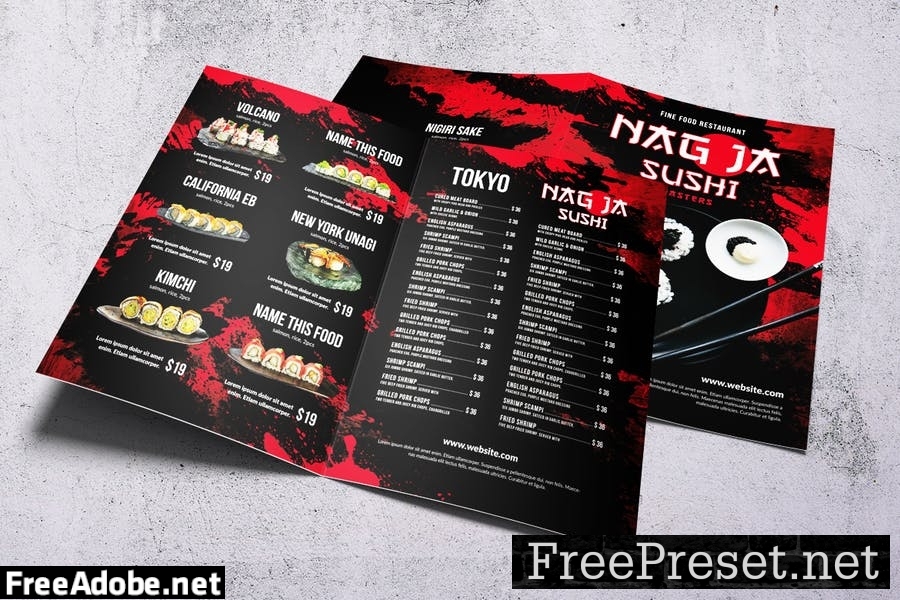 Nagoya Sushi Japanese Food Menu Bundle