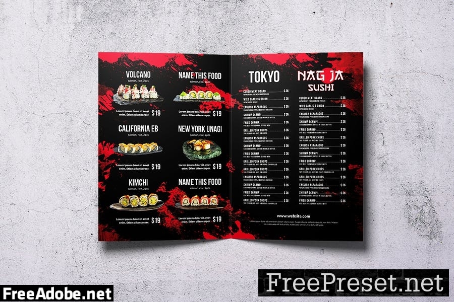 Nagoya Sushi Japanese Food Menu Bundle