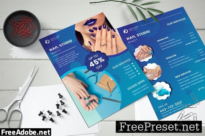 Nail Flyer Two Sided Price List Template L9VELBN