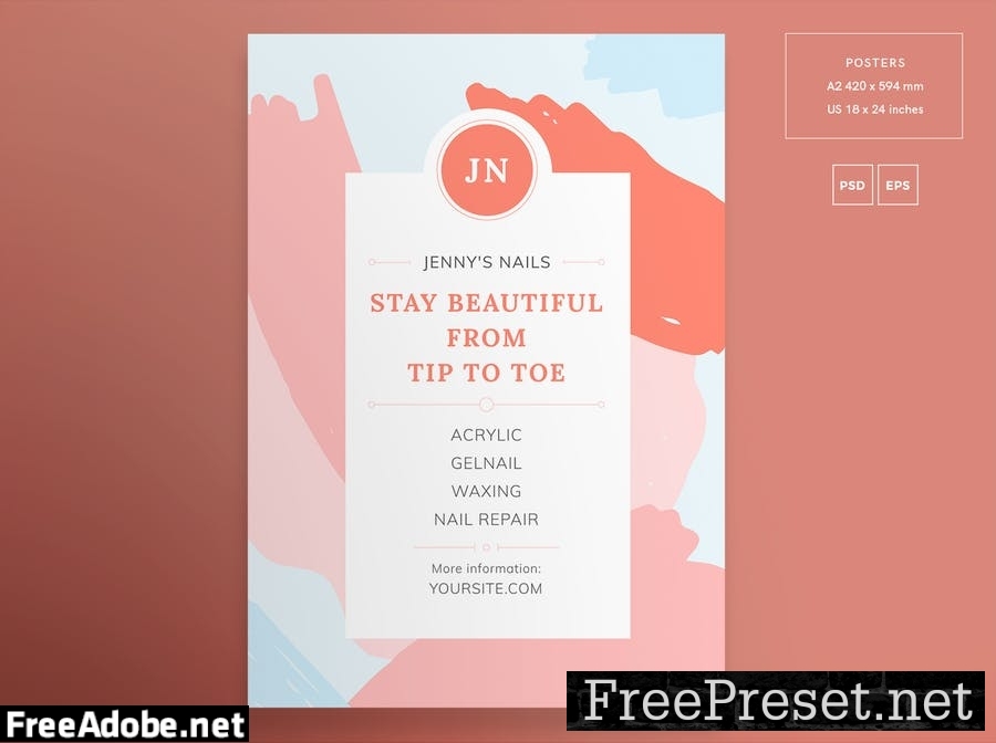 Nail Salon Flyer and Poster Template AXEDN2