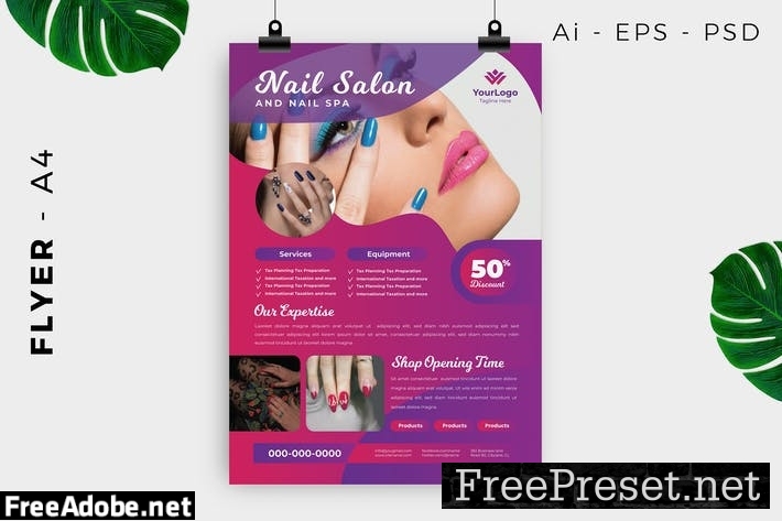 Nail Salon Spa Flyer T68AZRD