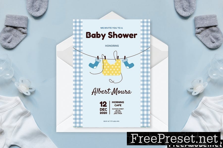 Napkin Theme - Baby Shower Invitation