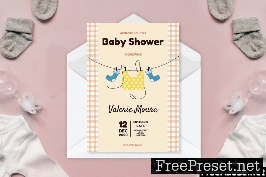 Napkin Theme - Baby Shower Invitation