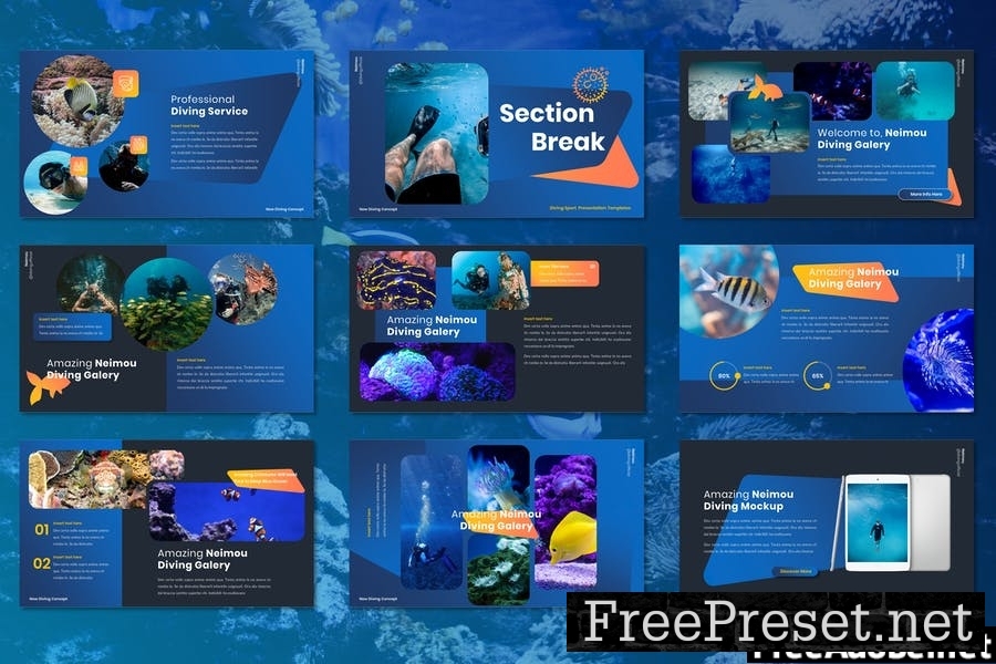 Neimou - Diving Sport Powerpoint Templates UN4QNEC