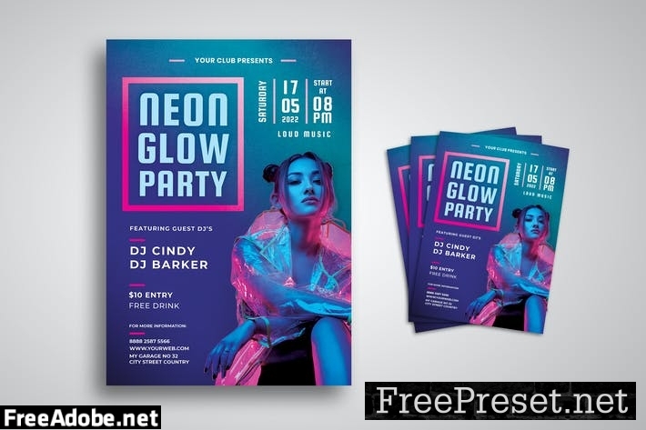 Neon Party Flyer 93YEFNU