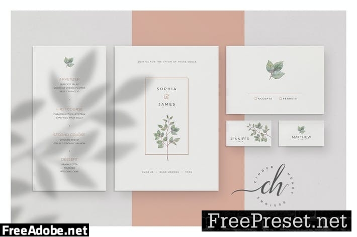 Nephrite - Wedding Invitation Suite X73DTTQ