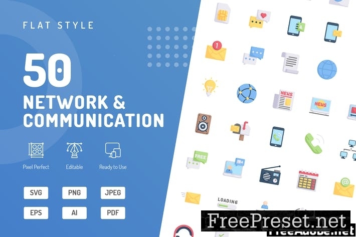 Network & Communication Flat Icons UFUBQER