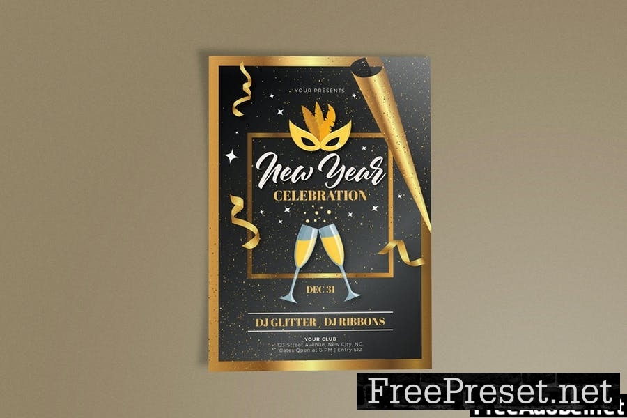 New Year Celebration Template Set 53WDRZQ