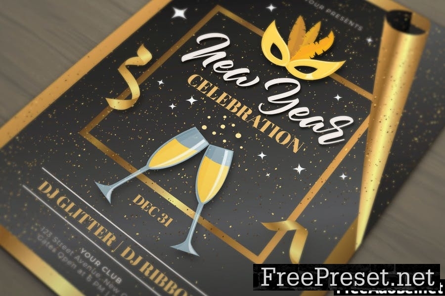 New Year Celebration Template Set 53WDRZQ