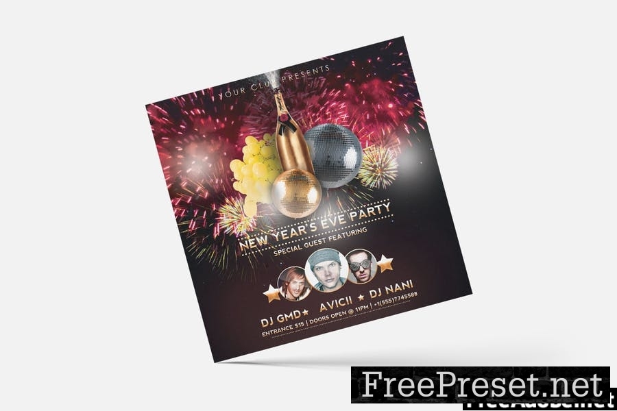 New Year Eve Square Flyer & Insta Post