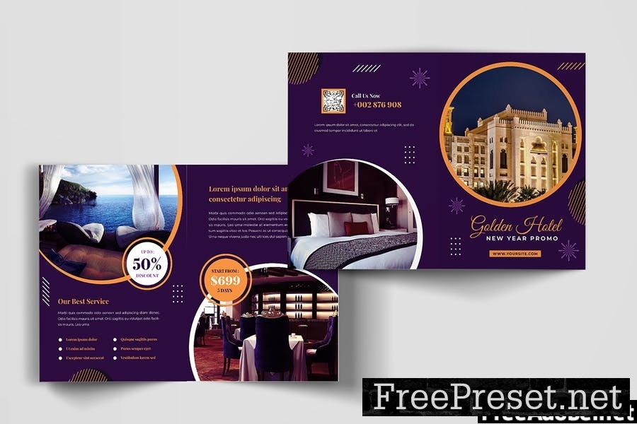 New Year Hotel Promo Bifold Brochure