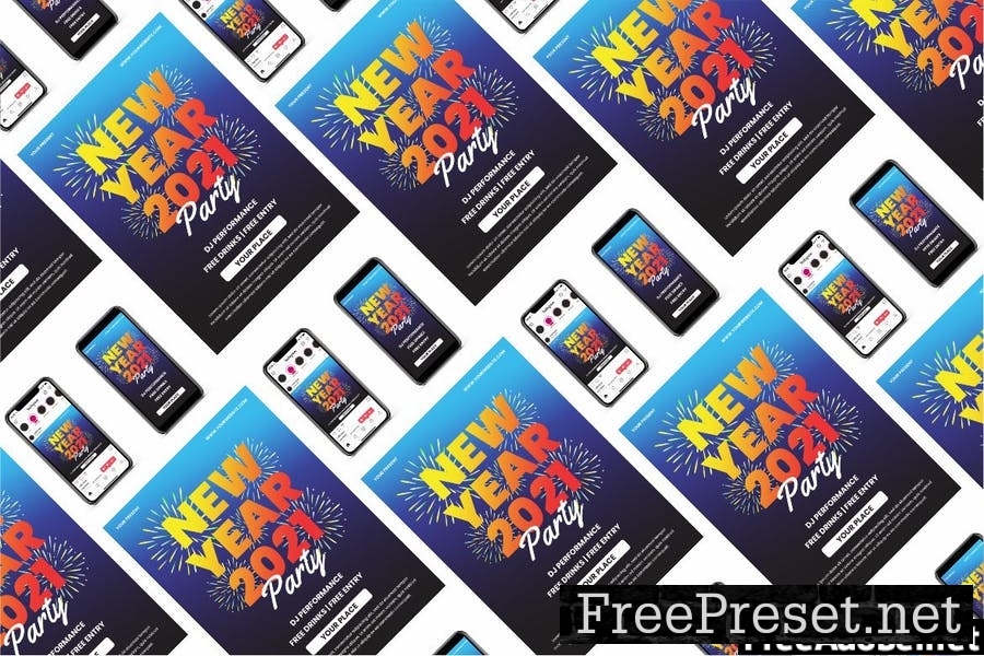 New Year Party 2021 Flyer Template Vol. 01 GRRSU8A