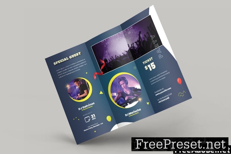 New Year Party Brochure Trifold GLCCS3Y