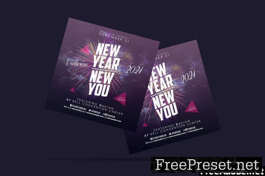 New Year Party Square Flyer Insta Post