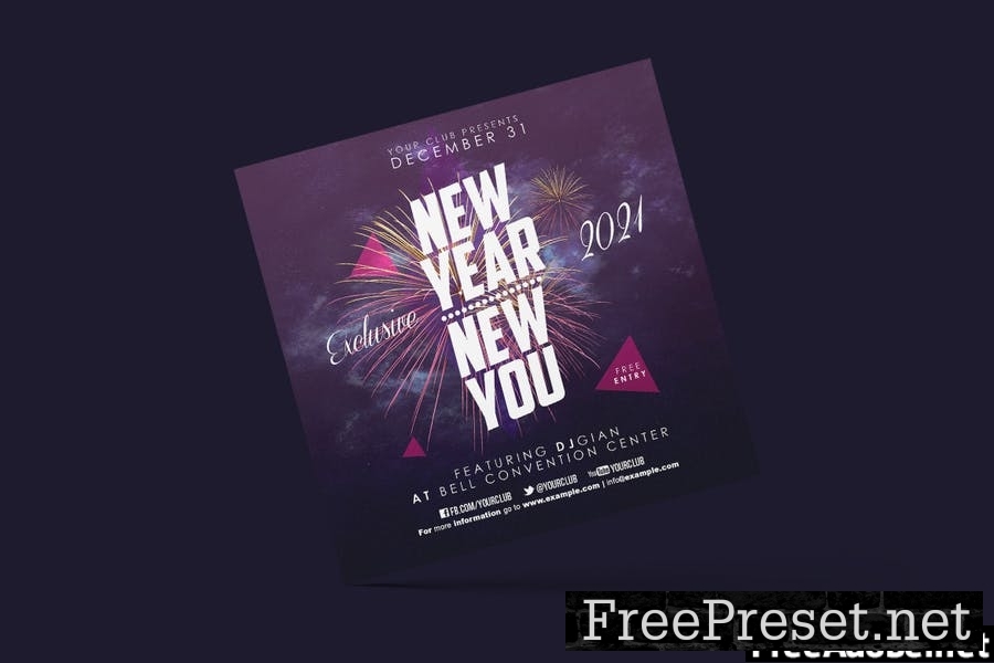 New Year Party Square Flyer Insta Post