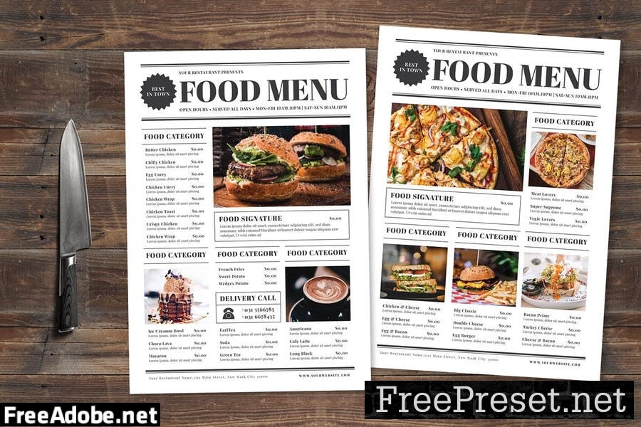 Newspaper Food Menu TBCYED6