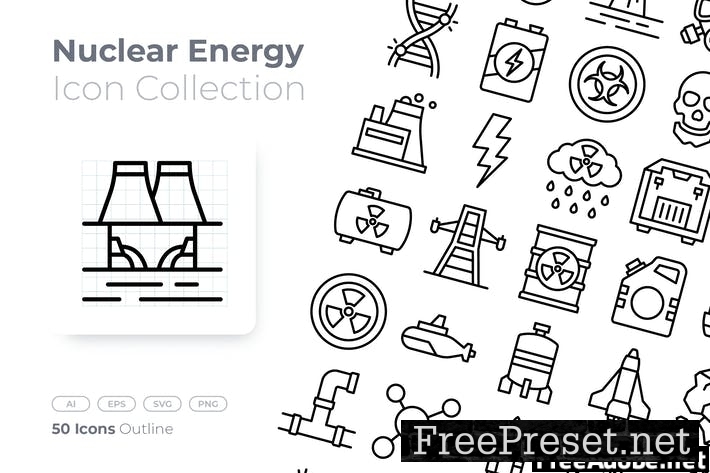 Nuclear Energy Outline Icon VSDWTZS