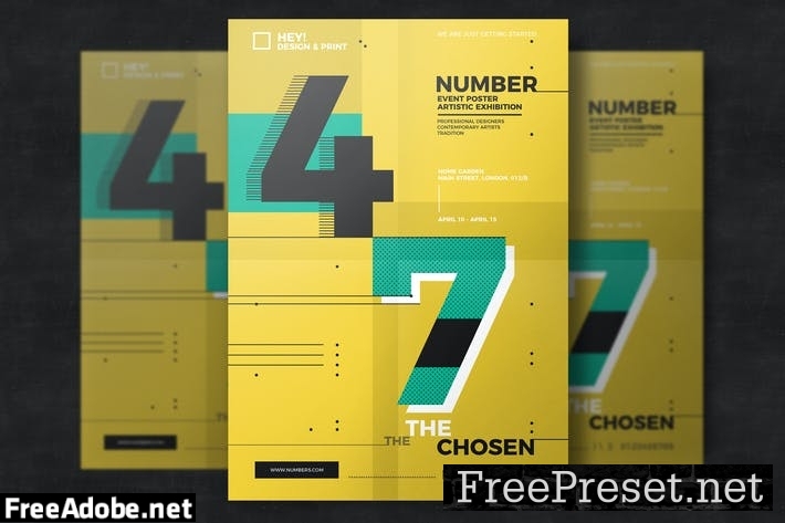 Number Poster Design FEJBNR