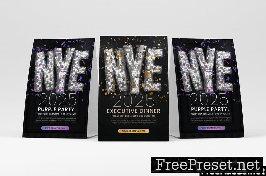 NYE Party Flyer Template QRFCHB3