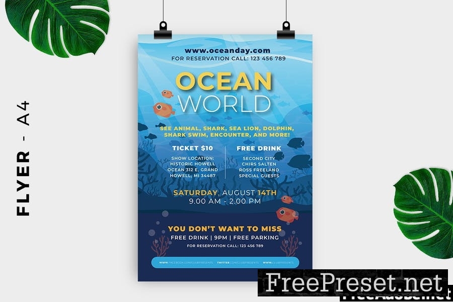 Ocean Concervation Flyer Design 2PYVACV