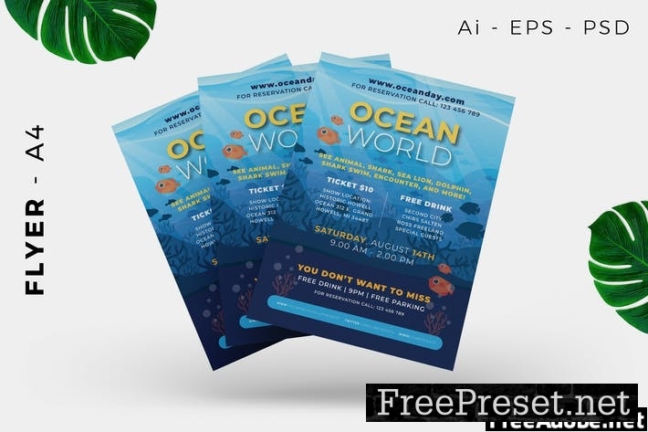 Ocean Concervation Flyer Design 2PYVACV