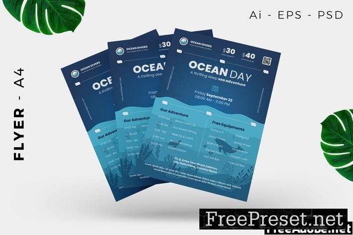 Ocean Concervation Flyer Design AVR2GGG