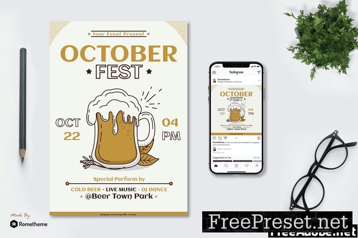 October Fest - Flyer & Instagram Post GR 8SNPP9R