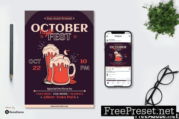 October Night Fest - Flyer & Instagram Post GR GMHG4MK