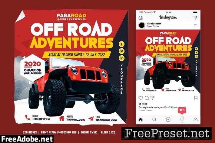 Off Road Square Flyer & Instagram Post 4PF5DL7