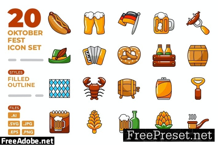 Oktoberfest Icon Set (Filled Outline) WSYVCPC